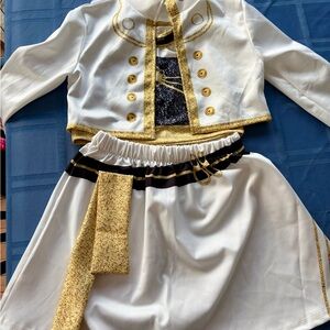 KPop Demon Hunters- Mira- White and Gold Girls' Sailor Costume Jacket & Skirt